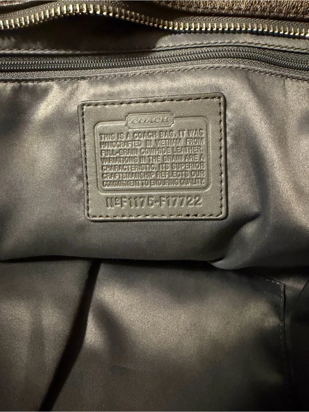 Coach Metallic Pewter Shoulder Tote